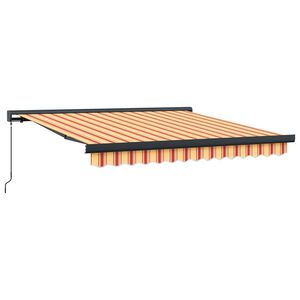 vidaXL Markiza wysuwana Ż&oacute;łty i pomarańczowy 300 x 250 cm