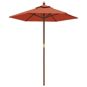 vidaXL Parasol ogrodowy na drewnianym słupku, terakotowy, 196x231 cm