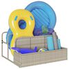 vidaXL Poolside Float Storage Jasnoszary 110x100x57 cm Polirattan