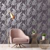 DUTCH WALLCOVERINGS Tapeta w pawie, fioletowo-srebrna