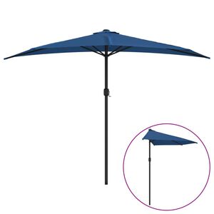 vidaXL P&oacute;łparasol balkonowy, aluminium, niebieski, 300x155x223 cm
