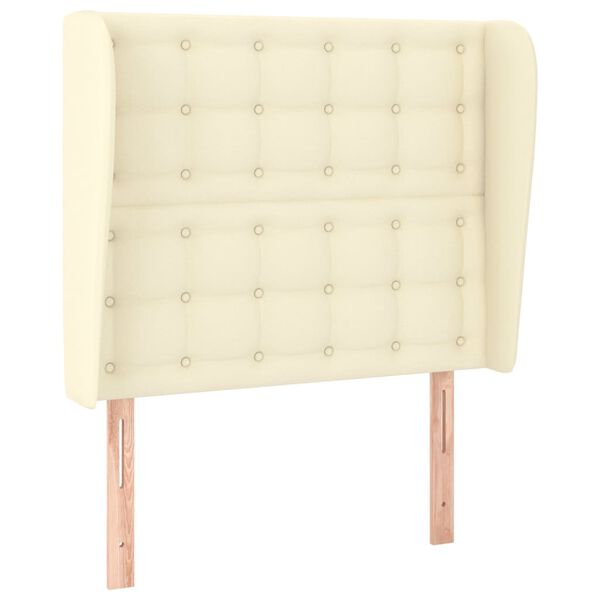 vidaXL Zagł&oacute;wek uszak, kremowy, 103x23x118/128 cm, sztuczna sk&oacute;ra