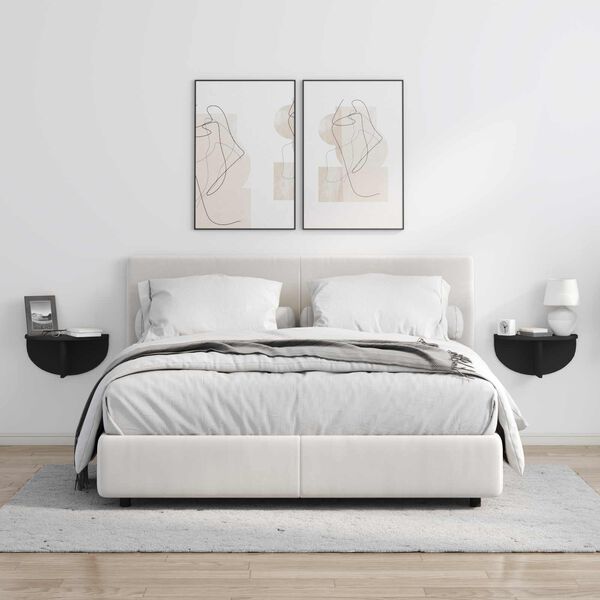 vidaXL P&oacute;łka ścienna Czarny 38 x 19 x 19 cm Materiał drewnopochodny