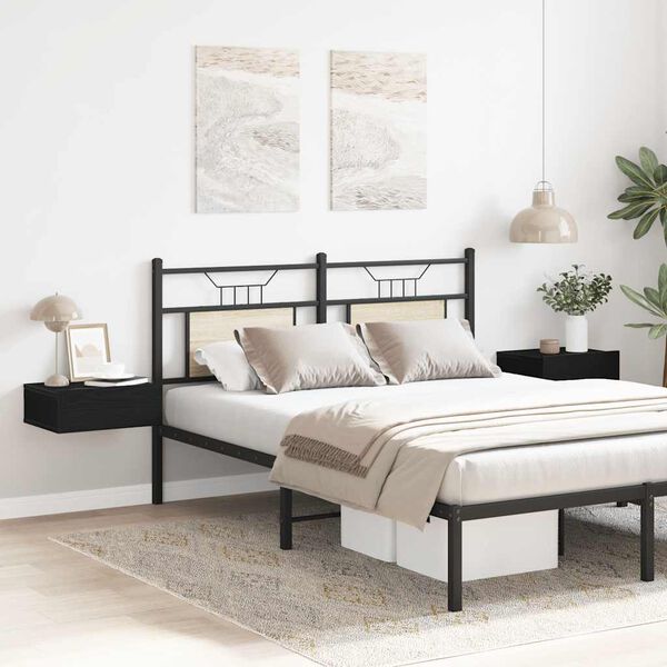 vidaXL Pływające szafki nocne 2 szt. Czarny dąb 40x32x15 cm Drewno konstrukcyjne