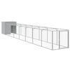 vidaXL Buda dla psa, z wybiegiem, jasnoszara, 110x813x110 cm, stal