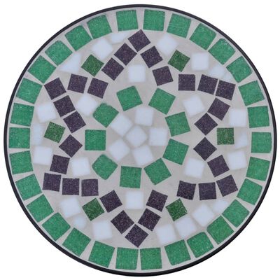 vidaXL Stolik boczny z mozaikowym blatem, zielono-biały