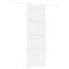 vidaXL Drzwi przesuwne Biały 83 x 232 cm Lite drewno sosnowe