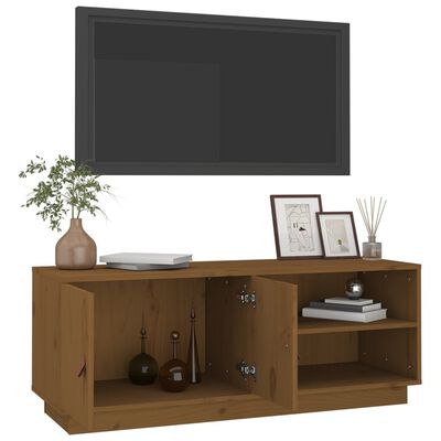 vidaXL Szafka pod TV, miodowy brąz, 105x34x40 cm, lite drewno sosnowe