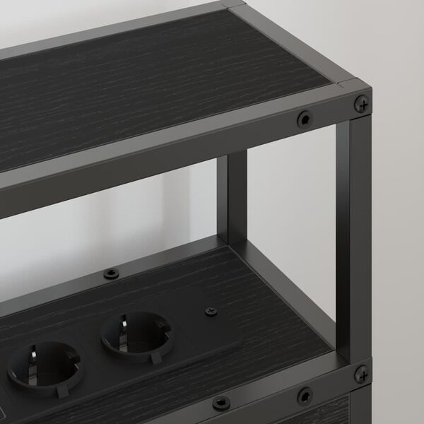 vidaXL Zagłówek do przechowywania z półką Czarny dąb 75 cm