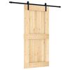vidaXL Drzwi przesuwne Naturalny i czarny 95 x 210 cm