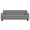 vidaXL Sofa dla dzieci, szara, 90x53x30 cm, sztuczna sk&oacute;ra