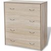 vidaXL Komoda z 4 szufladami, 60 x 30,5 x 71 cm, kolor dębowy