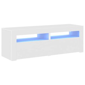 vidaXL Szafka pod TV z oświetleniem LED, biała, 120x35x40 cm