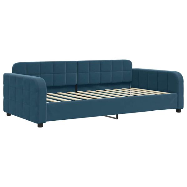 vidaXL Sofa z funkcją spania, niebieska, 90x200 cm, obita aksamitem