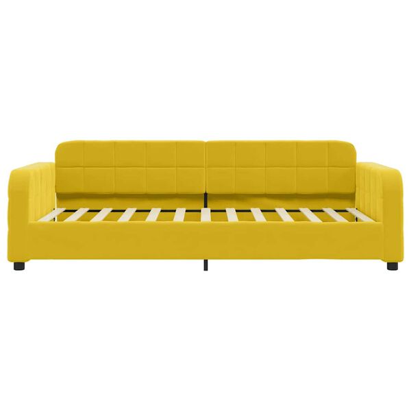 vidaXL Sofa z materacem do spania, ż&oacute;łta, 100x200 cm, aksamit