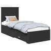 vidaXL Ramka ł&oacute;żka Czarny i Srebrny 70 x 190 cm Drewno inżynieryjne