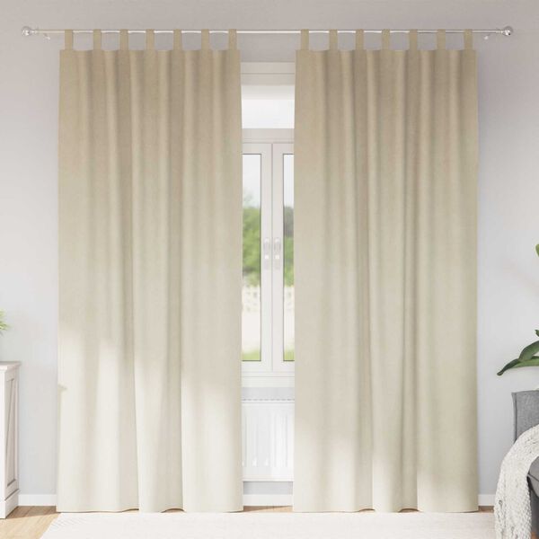 vidaXL Zasłony zaciemniające 2 pcs Kremowy 140 x 225 cm Aksamit