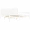 vidaXL Rama ł&oacute;żka z wezgłowiem, biała, 200x200 cm, lite drewno