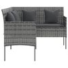 vidaXL Sofa w kształcie litery L z poduszkami, rattan PE, szara