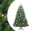 vidaXL Sztuczna choinka z zawiasami zielony 150 cm PVC i Metal