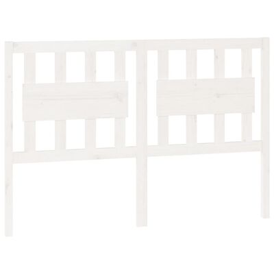 vidaXL Wezgłowie łóżka, białe, 125,5x4x100 cm, lite drewno sosnowe