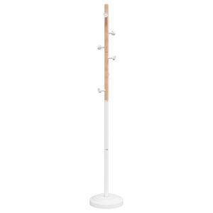 vidaXL Stojący wieszak na płaszcze, biały, 176 cm, malowane żelazo