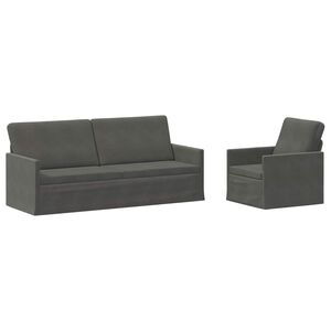 vidaXL Zestaw Sof 2 pcs ciemnoszary Tkanina sztruksowa