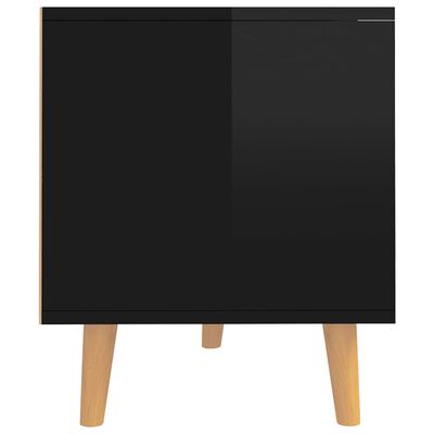 vidaXL Szafka TV, czarna, wysoki połysk, 90x40x48,5 cm