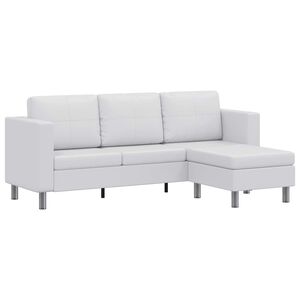 vidaXL Sofa 3-osobowa, sk&oacute;ra syntetyczna, biała