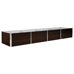 vidaXL Podwyższona donica, brązowa, 320x80x45 cm, galwanizowana stal