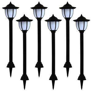 vidaXL Lampy solarne do ogrodu, 6 szt., LED, czarne