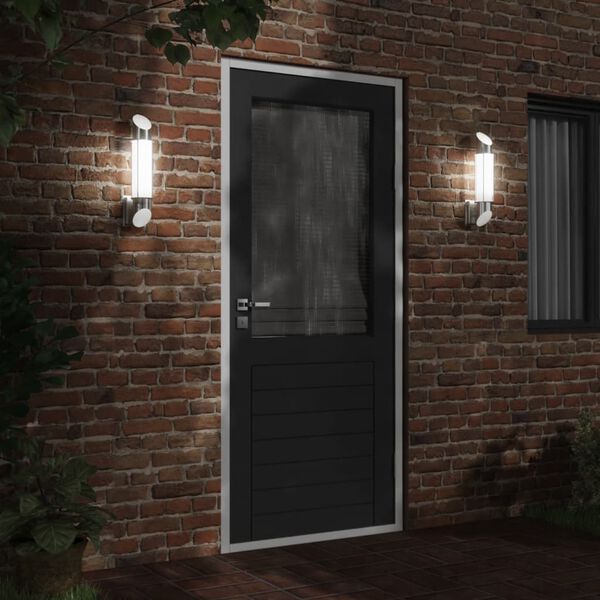 vidaXL Kinkiety zewnętrzne, 2 szt. srebrne, stal nierdzewna