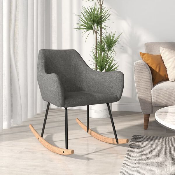 vidaXL Fotel bujany, ciemnoszary, tapicerowany tkaniną