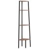 vidaXL P&oacute;łka narożna 4-poziomowa, ciemnobrązowa i czarna, 45,5x31,5x150 cm