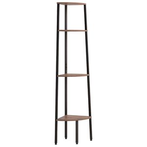 vidaXL P&oacute;łka narożna 4-poziomowa, ciemnobrązowa i czarna, 45,5x31,5x150 cm