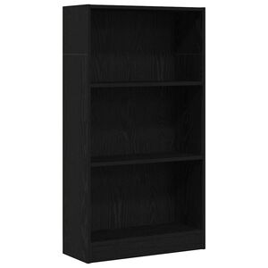 vidaXL Regał biblioteczny Czarny Dąb 60x24x109 cm Drewno klejone