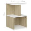 vidaXL Szafki nocne, 2 szt., biel i dąb sonoma, 35x35x55 cm