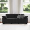 vidaXL Sofa 3-osobowa, czarny, 220x77x82 cm, tapicerowana aksamitem
