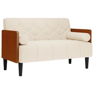 vidaXL Sofa dwuosobowa z poduszkami 110 cm len