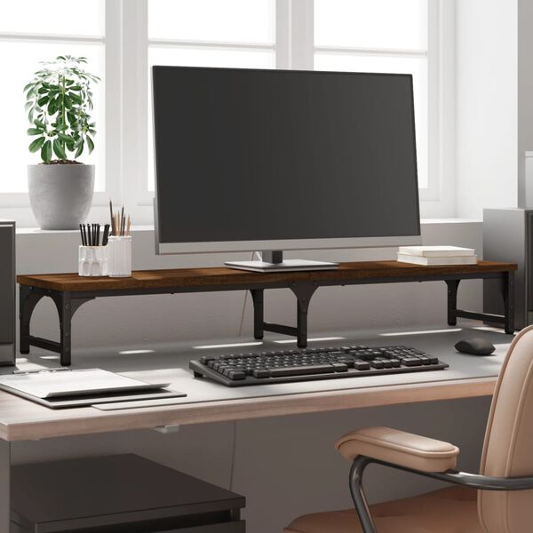 vidaXL Podstawka pod monitor, brązowy dąb, 105x23x15,5 cm