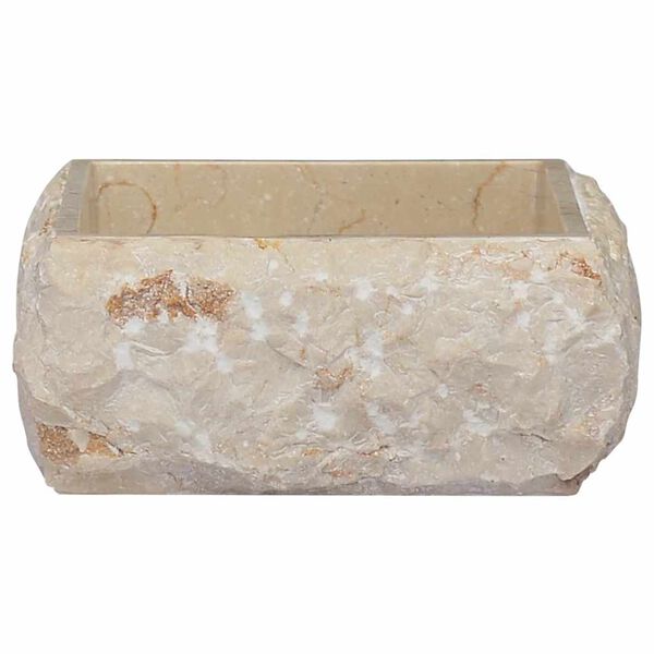vidaXL Umywalka, kremowa, 30 x 30 x 13 cm, marmurowa