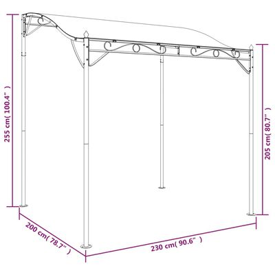 vidaXL Zadaszenie, kolor taupe, 2x2,3 m, 180 g/m², tkanina i stal