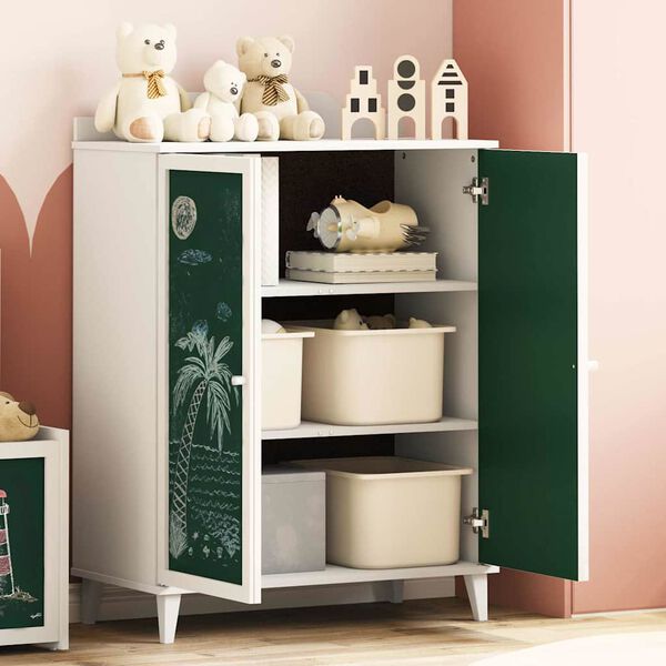 vidaXL Szukalnik z dwiema drzwiami i frontem z tablicy kredowej ROROS