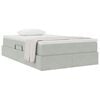 vidaXL Ł&oacute;żko z miejscem na przechowywanie i materacem Jasnoszary