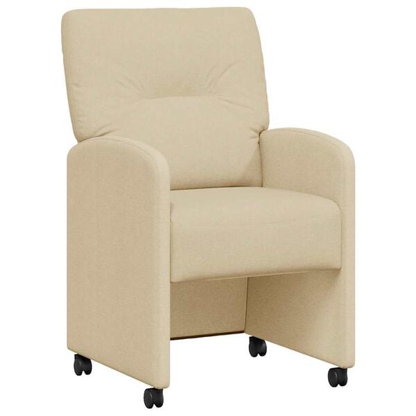 vidaXL Krzesełka jadalne na k&oacute;łkach 2 pcs Kremowy 57 x 67 x 95 cm