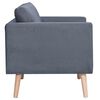 vidaXL Sofa 3-osobowa, materiałowa, ciemnoszara