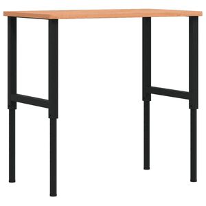 vidaXL Stolik roboczy, 100x60x(71,5-98) cm, prostokątny, drewno bukowe