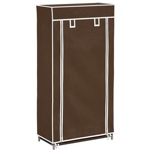 vidaXL P&oacute;łka na buty z materiału, brąz (58 x 28 x 106 cm)
