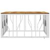 vidaXL Stolik kawowy, srebrny, stal nierdzewna i lite drewno akacjowe