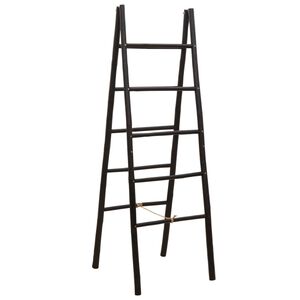 vidaXL Dwustronna drabina na koc Czarny 50 x 50 x 159 cm Bambus